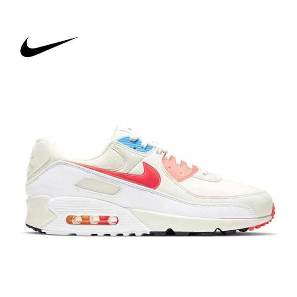 Nike Air Max 90 Camowabb 米紅藍 復古包裹性支撐 低幫跑步鞋 男女同款#特價搶購
