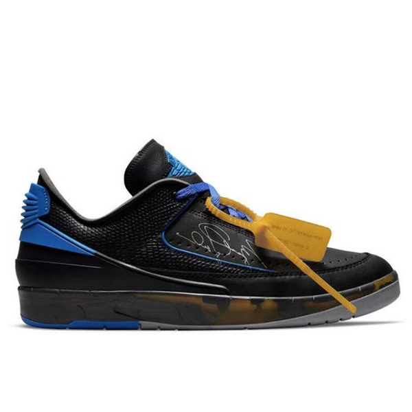 Nike Air Jordan 2 Off White Retro SP”Black and Varsity Red”解構 低幫復古籃球鞋 黑藍