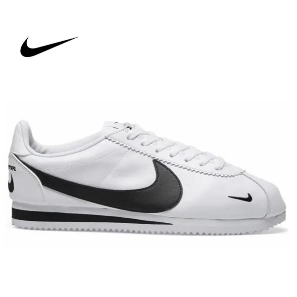 Nike Classic Cortez Prem 阿甘鞋防滑復古跑步鞋 男女同款 白黑#限時秒殺
