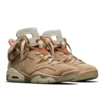 Nike Air Jordan 6 Travis Scott Retro”British Khaki”防滑耐磨 復古高幫籃球鞋 卡其棕
