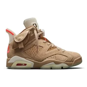 Nike Air Jordan 6 Travis Scott Retro”British Khaki”防滑耐磨 復古高幫籃球鞋 卡其棕