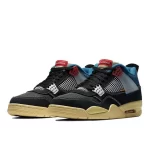 Nike Air Jordan 4 Retro Union Off Noir耐磨減震 低幫復古籃球鞋 黑藍#好穿舒適#