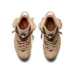Nike Air Jordan 6 Travis Scott Retro”British Khaki”防滑耐磨 復古高幫籃球鞋 卡其棕