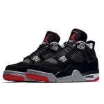 Nike Air Jordan 4 Retro Bred公牛 防滑耐磨 中幫復古籃球鞋 黑紅 2019年版#出貨快速#