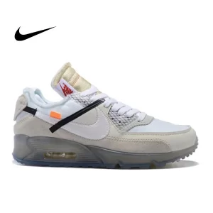 Off White Nike Air Max 90 白色 Virgil The Ten耐磨透氣 低幫跑步鞋 男女同款#好評熱銷