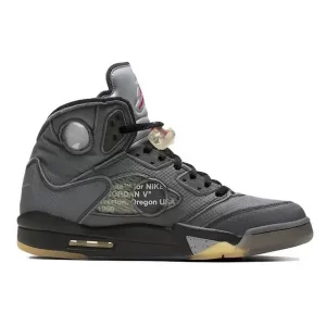 Nike Jordan 5 Off White Retro SP 黑蟬翼 實戰籃球鞋 黑色#優惠活動#