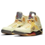 Nike Jordan 5 Off White Retro “Sail”白蟬翼 高幫實戰籃球鞋 白帆#好評熱銷#