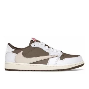 Nike Travis Scott AJ1 OG SP “Sail and Ridgerock”倒鉤3.0 低幫復古籃球鞋 白棕色
