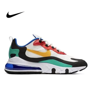 Nike Air Max 270 React Bauhaus 白黃藍 耐磨 低幫跑步鞋 男女同款#品質保證