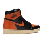 Nike Jordan 1 Retro High OG 漆皮 豬油扣碎 經典百搭 高幫復古籃球鞋 黑橘#優質爆款#