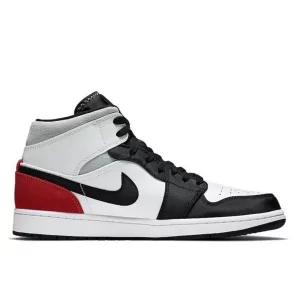 Nike Air Jordan 1 Mid 防滑耐磨 中幫復古籃球鞋 白紅#經典熱賣#