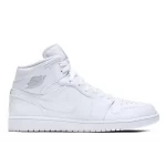 Nike Air Jordan 1 Mid White純白 耐磨防滑 中幫復古籃球鞋#品質保證#