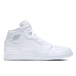 Nike Air Jordan 1 Mid White純白 耐磨防滑 中幫復古籃球鞋#品質保證#
