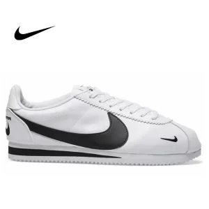 Nike Classic Cortez Prem 阿甘鞋防滑復古跑步鞋 男女同款 白黑#限時秒殺