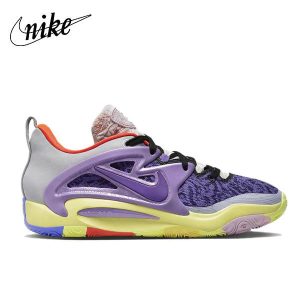 透氣舒適# Nike Zoom KD 15“What The”減震防滑 低幫 籃球鞋 男款 紫黃