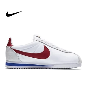 Nike Cortez Nylon Premium阿甘鞋 輕便舒適復古慢跑鞋 白灰紅藍#熱銷推薦