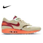 特價下殺#2023熱銷 CLOT x Nike Air Max 1"Kiss of Death"聯名 死亡之吻 低幫跑步鞋 男女同款 棕紅