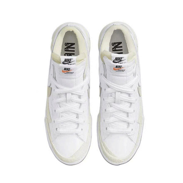 Nike Blazer Low Sacai White Patent 白灰 漆皮 耐磨防滑 解構低幫板鞋 男女同款