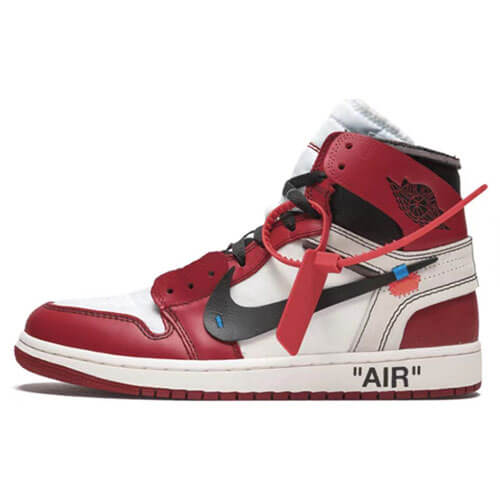 限時特價#2022熱銷 OFF WHITE Air Jordan 1 Retro High The Ten Chicago 芝加哥 紅白黑 男女同款