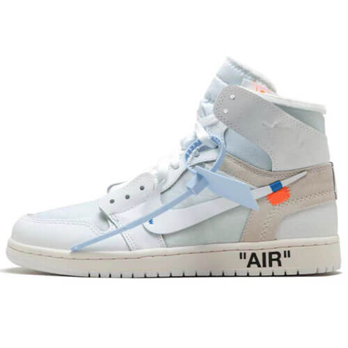 好評不斷#2022熱銷 OFF-WHITE Air Jordan 1 Retro High White the ten 歐銀 男女同款
