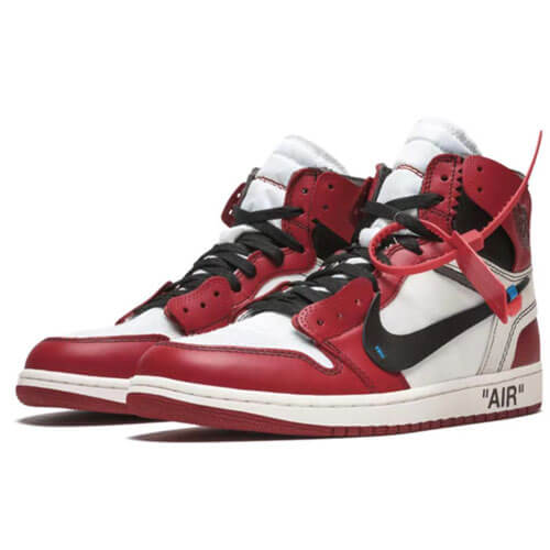 限時特價#2022熱銷 OFF WHITE Air Jordan 1 Retro High The Ten Chicago 芝加哥 紅白黑 男女同款