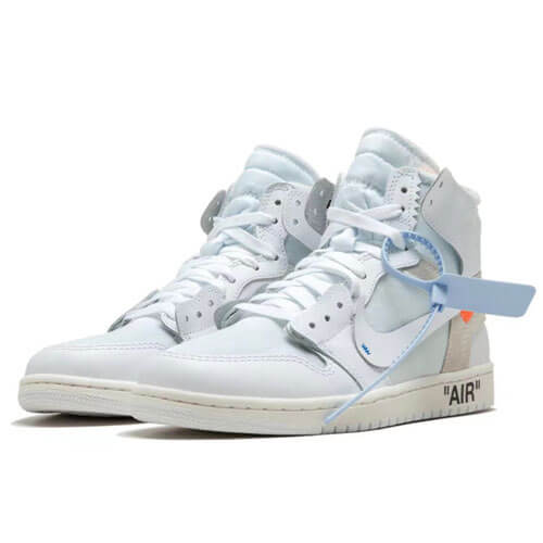 好評不斷#2022熱銷 OFF-WHITE Air Jordan 1 Retro High White the ten 歐銀 男女同款
