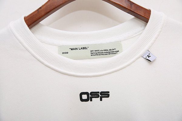 最高品質#2022熱銷 OFF WHITE 箭頭上的藝術圓領長袖衛衣 黑色/白色 男女同款