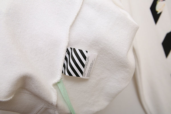 最高品質#2022熱銷 OFF WHITE 箭頭上的藝術圓領長袖衛衣 黑色/白色 男女同款
