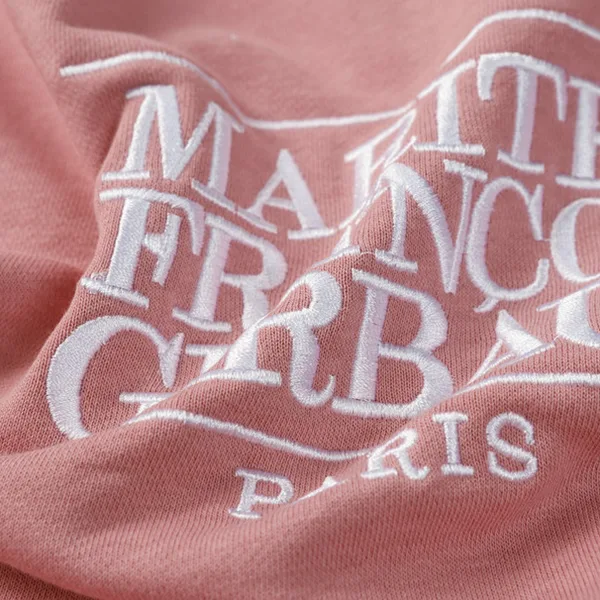  Marithe 车静媛同款女上衣 百搭刺绣長袖卫衣 粉色短版TEE