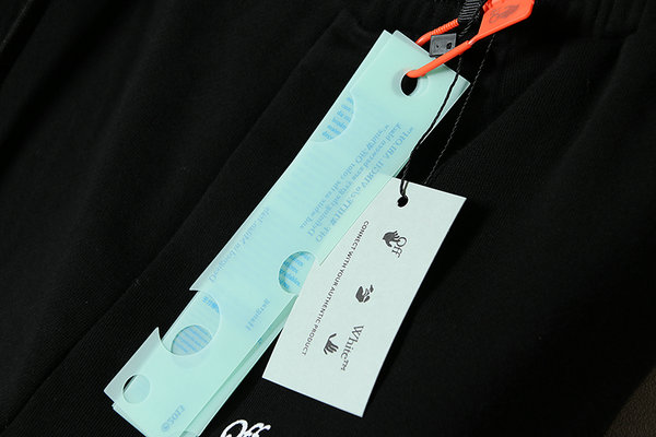 最夯商品#2022熱銷 OFF WHITE 宗教箭頭印花衛褲 男女同款 黑色